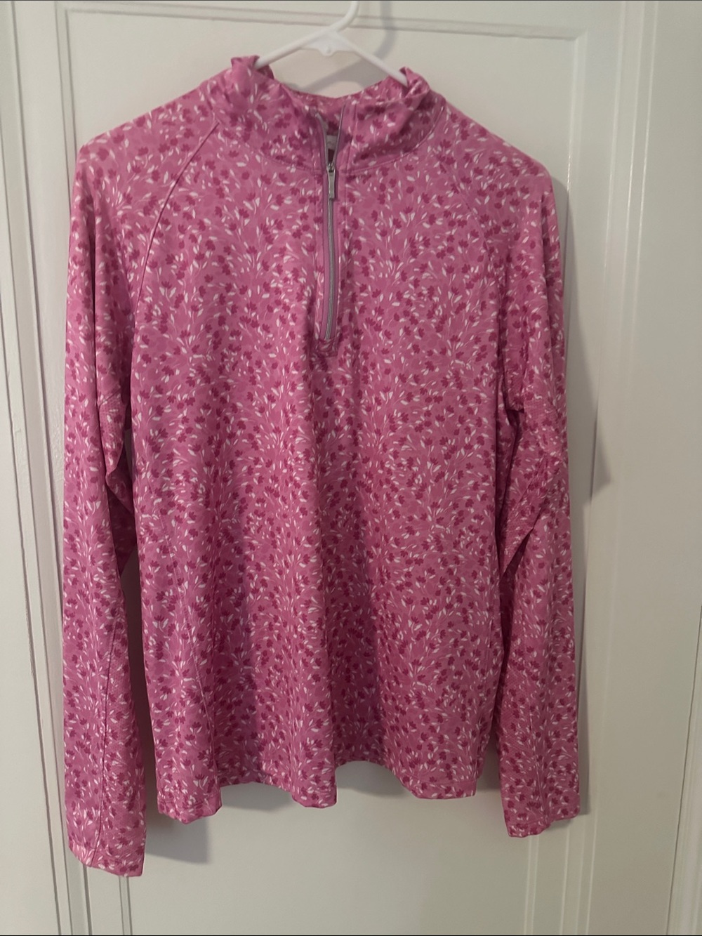 Lady Hagen Pink Printed Half-Zip Long Sleeve Pullover